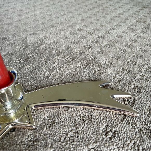 Silver Plated Christmas Star Candle Holder with Felt Protection - Picture 2 of 10